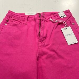 Brand new Judy Blue wide leg high waist jeans 31.5 inch length pink